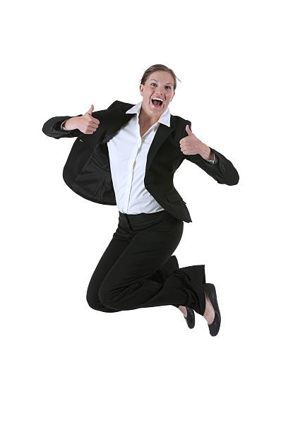 istock Businesswoman jumping 184274847