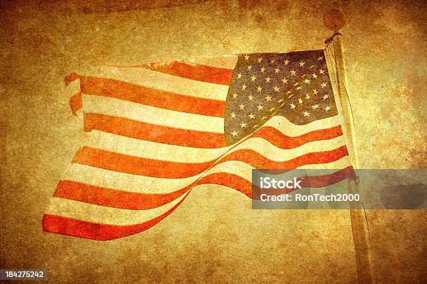 Vintage American Flag Stock Photo - Download Image Now - American Flag, Antique, Auto Post Production Filter