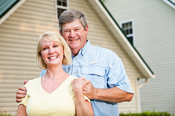 istock Happy couple outside home 184275273