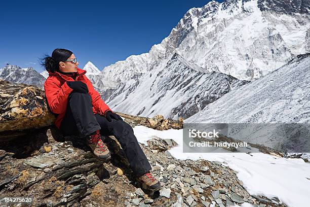 Woman Resting In Mount Everest National Park Nepal Stock Photo - Download Image Now