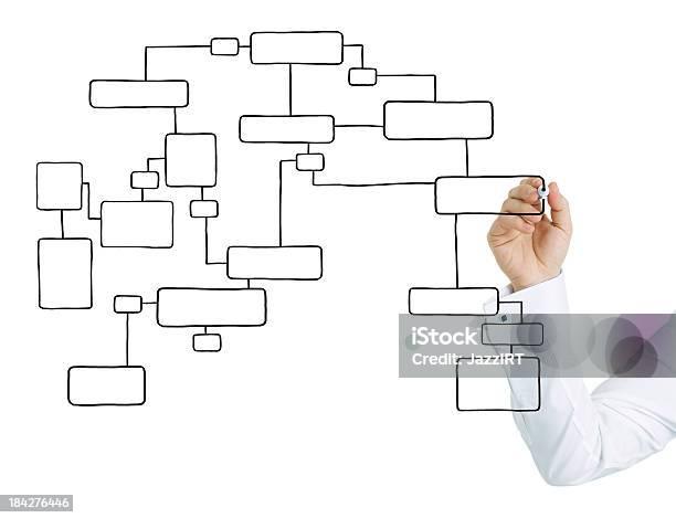 Biznesmen Rysunek Pusty Schemat Organizacyjny - zdjęcia stockowe i więcej obrazów Schemat - Schemat, Wykres, Diagram