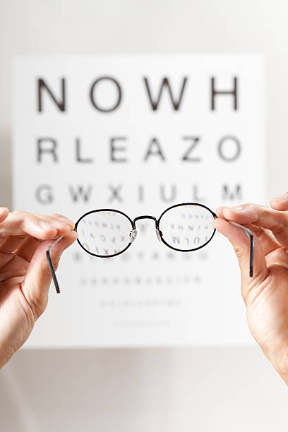 istock Optometrist Putting Glasses onto Patient After Eye Chart Examination 184276525