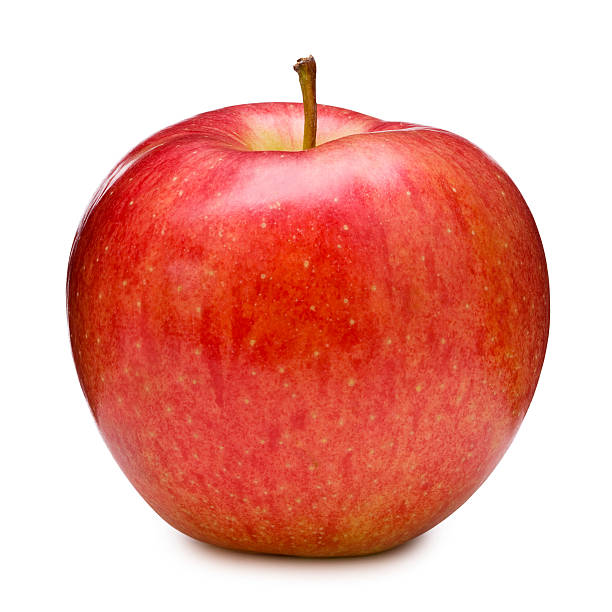 красное яблоко - изолированный предмет стоковые фото и изображения