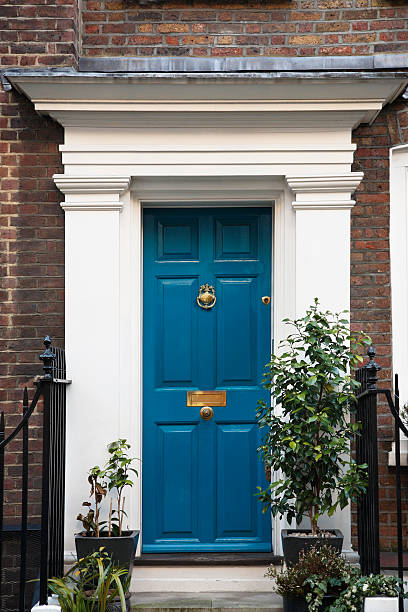 House in London Front door of a house in London blue front door stock pictures, royalty-free photos & images