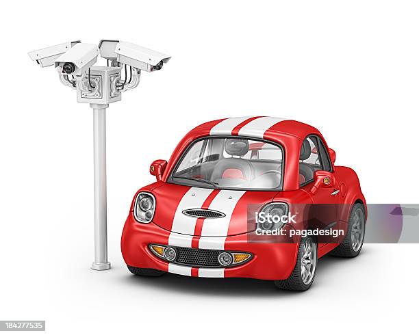 Foto de Câmeras De Segurança E Carro Esporte e mais fotos de stock de Tridimensional - Tridimensional, Carro, Vista Frontal