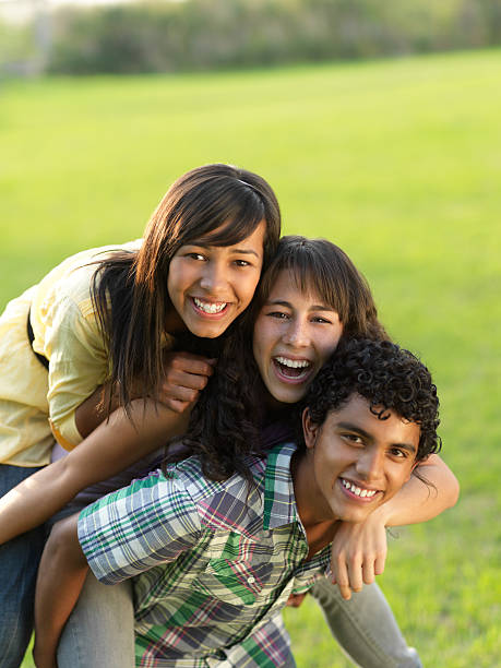 istock Playful teenagers having fun 184277609