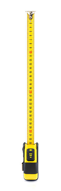 fita métrica-isolada no branco - tape measure centimeter ruler instrument of measurement - fotografias e filmes do acervo