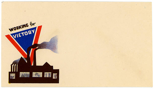 Patriotic Americana World War II Envelope Working for Victory