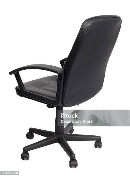 Leer Schwarz Bürostuhlrückansicht Stockfoto und mehr Bilder von Bürostuhl - Bürostuhl, Rückansicht, Weißer Hintergrund