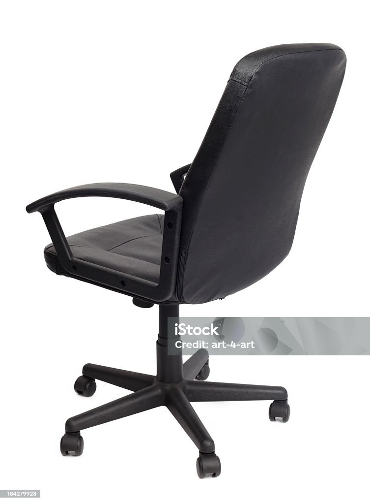 Puste czarny Fotel biurowy-widok z tyłu - Zbiór zdjęć royalty-free (Fotel biurowy)