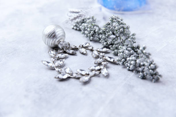 istock Christmas ornaments on a bright stone background. Soft focus. Copy space. 1842805521