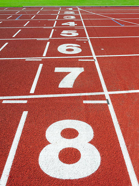 istock Close up of stadion track numbers 184281054