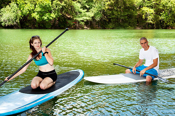 istock Couple on paddleboards in Colorado River. 184281132