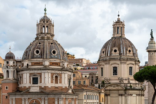 Milan, Italy - July 16, 2020: Historic church of San Lorenzo in Milan, Lombardy, Italy, exterior