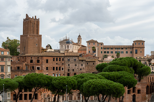 View of Rome with rooftops