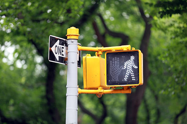 caminhe placa, cidade de nova york - dont walk signal - fotografias e filmes do acervo