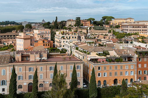 View of Rome with rooftops