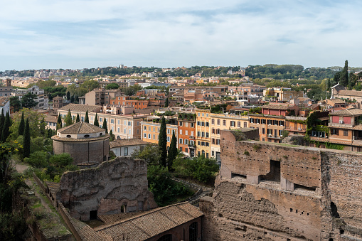 View of Rome with rooftops