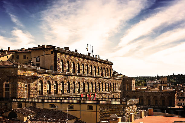 pitti palace en florencia, italia la arquitectura del renacimiento - oltrarno fotografías e imágenes de stock