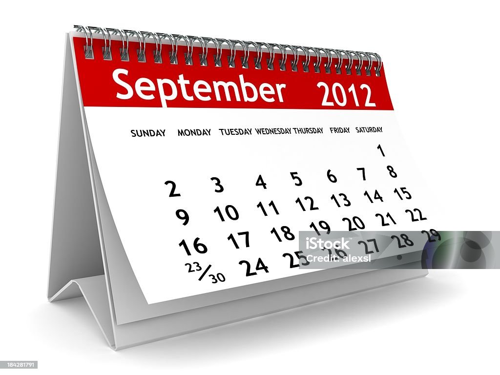 Calendario settembre 2012 - Foto stock royalty-free di Calendario