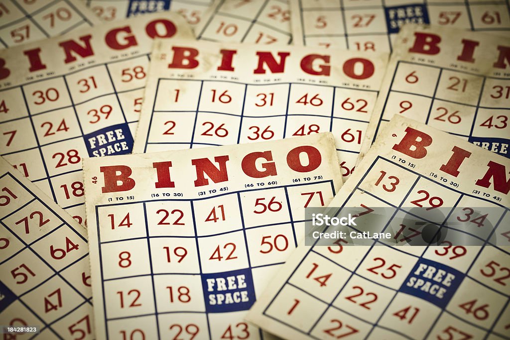 Vintage Grungy Bingo Cards - 免版稅賓果遊戲圖庫照片