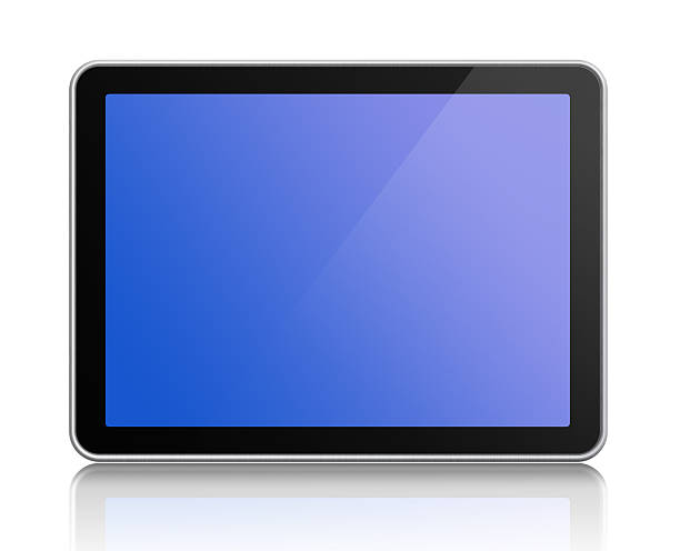 Tablet computer on white with clipping path stock photo