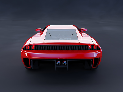 This red sport car is a concept design is made by myself. This super sport car comes without any manufacture brands. The image is a CGI.