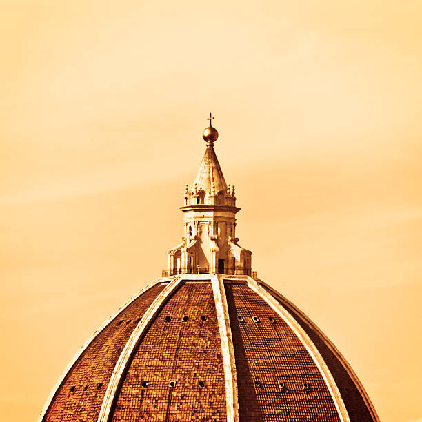 Duomo in Florence, Top of the Dome ay Sunset The top of the Dome at sunset. Located in Firenze (Tuscany, Italy) the Dome was built in 1420-1436 by Filippo Brunelleschi and it's one of the most enduring symbols of the Italian Renaissance. filippo brunelleschi stock pictures, royalty-free photos & images