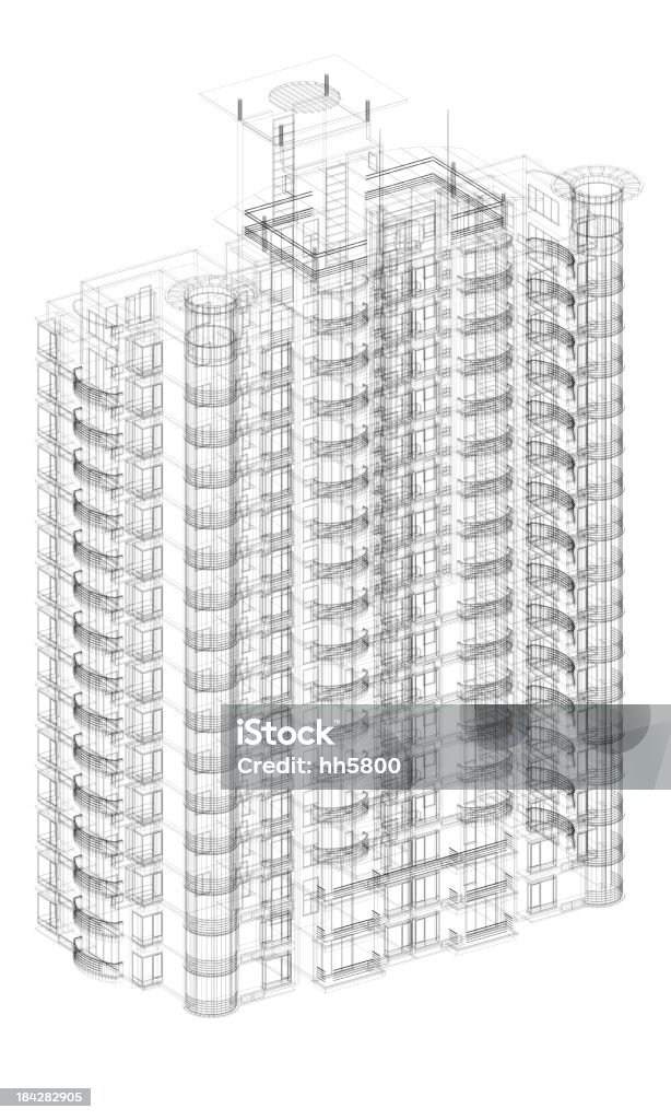 3 D スケッチの建築の計画 - スケッチのロイヤリティフリーストックフォト