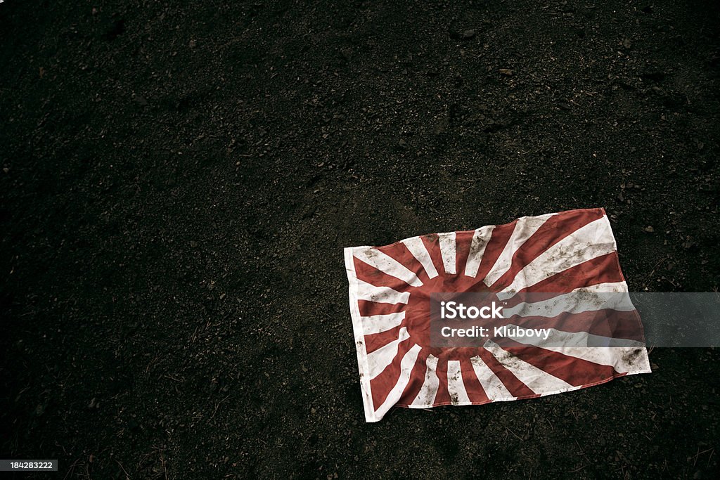 Японский Военно-морской Флаг гранжем - Стоковые фото Без людей роялти-фри