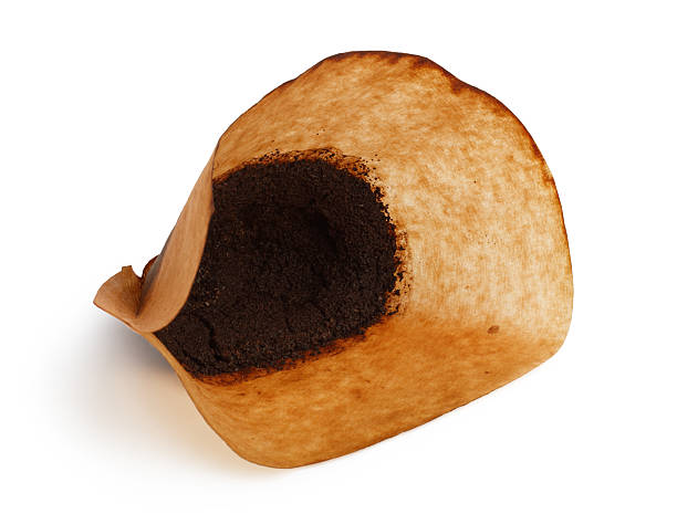 Used coffee filter stock photo