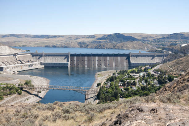 barragem de grand coulee - grand coulee dam imagens e fotografias de stock