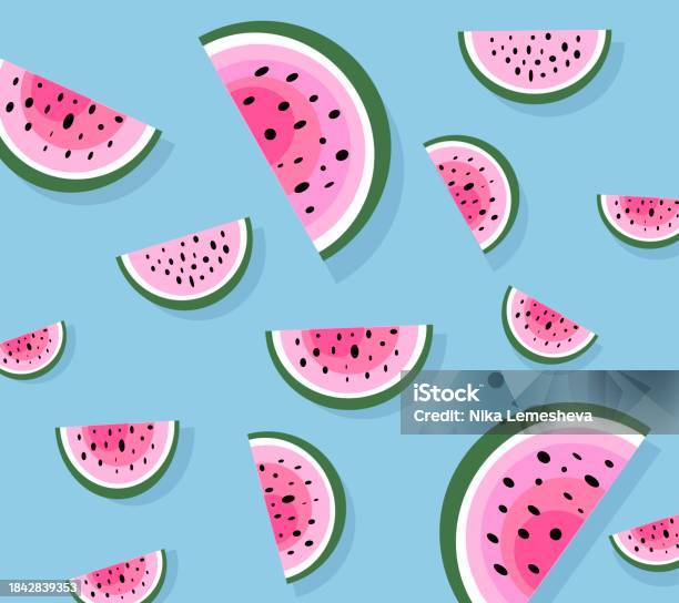 Slice Pattern Watermelon Slice Pattern Stock Illustration - Download Image Now - Art ...