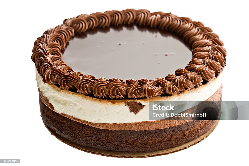 Triple Chocolate Mousse Cake - Lizenzfrei Schokoladencremetorte Stock-Foto