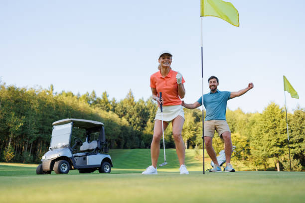 istock Joyous Triumph on Golf Course's Last Stretch 1842842524