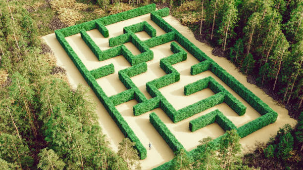 istock Green Challenge: Person Faces the Ultimate Garden Maze 1842845173