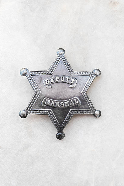 istock Vintage metal star badge 184284518