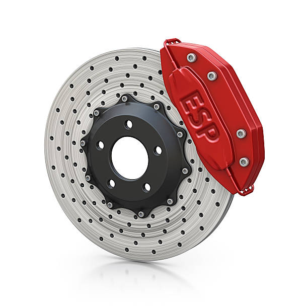 esp sistema - part of vehicle brake disc brake pad isolated - fotografias e filmes do acervo