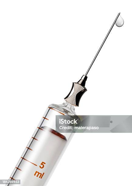 Syringe Stock Photo - Download Image Now - Syringe, Drop, Injecting