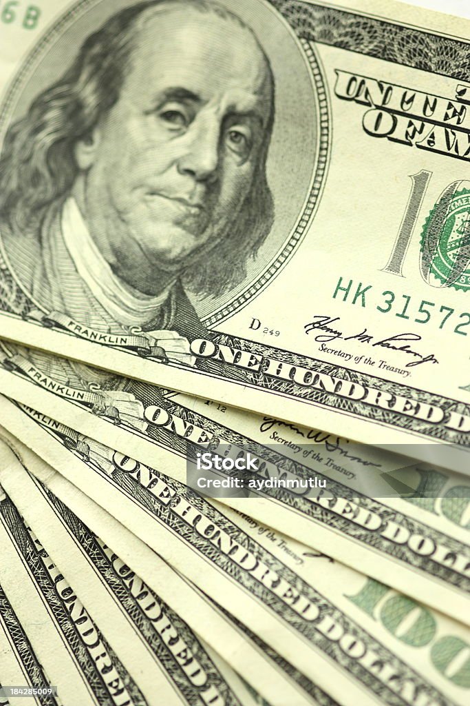 Banconota da cento dollari - Foto stock royalty-free di Abbondanza