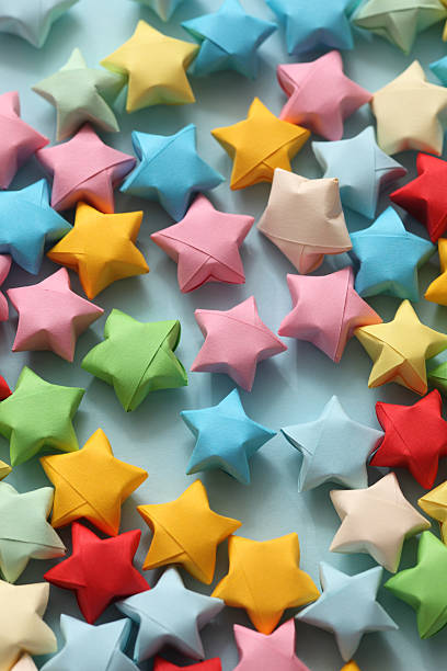 istock Colorful origami lucky stars 184285667