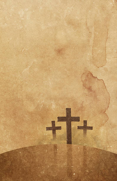 christliche kreuze auf dem alten papier - cross shape cross dirty grunge stock-fotos und bilder