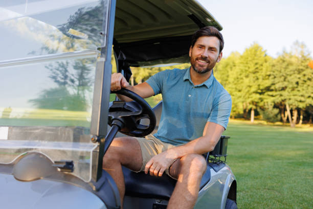 istock Golfer Driving Cart Through Fairway 1842865236