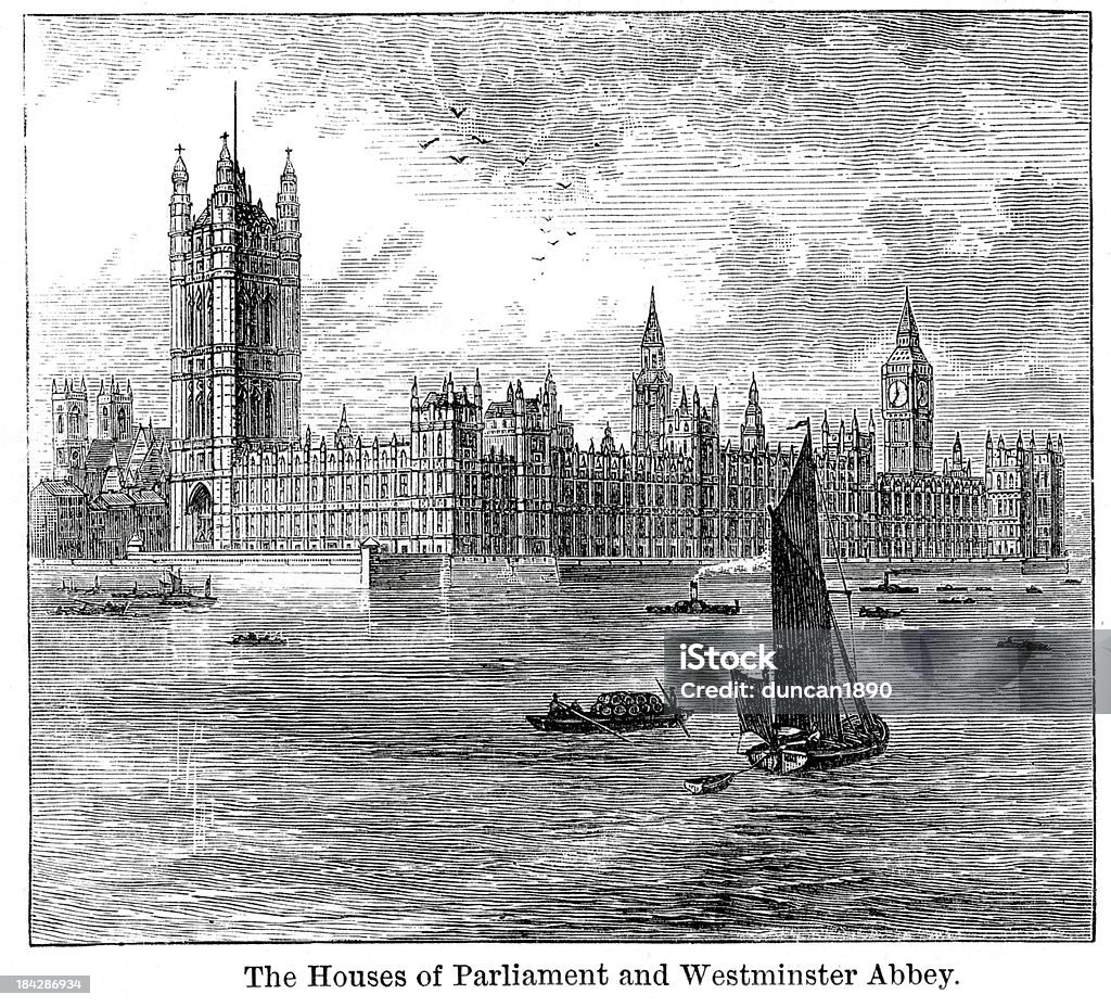 Здание парламента - Стоковые иллюстрации Викторианский стиль роялти-фри