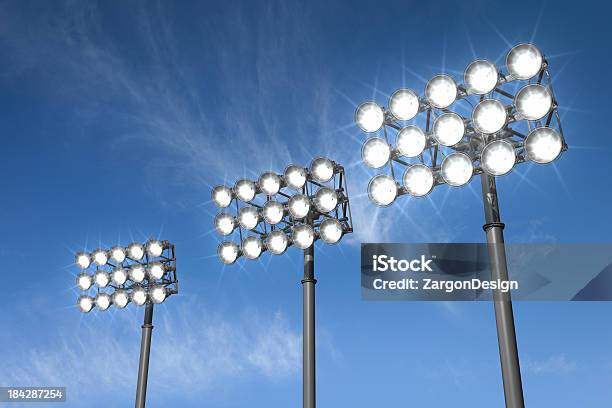 Stadium Lights Stock Photo - Download Image Now - Floodlight, Spotlight, Stadium