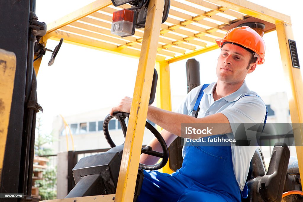 Männliche Industrie Arbeiter - Lizenzfrei Gabelstapler Stock-Foto