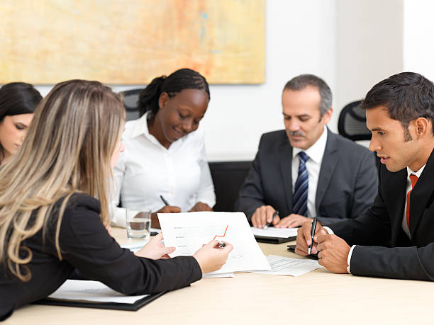 istock Group of business people working 184287554