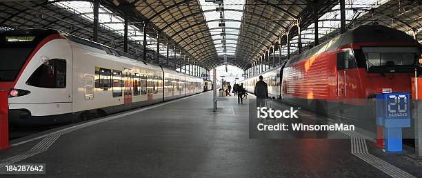 Train Station Stock Photo - Download Image Now - Switzerland, Train - Vehicle, Lucerne