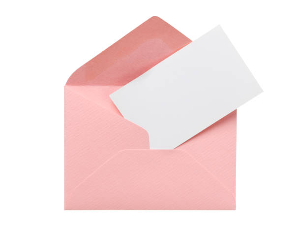 Envelope Envelope and greeting card isolated on white pink envelope stock pictures, royalty-free photos & images