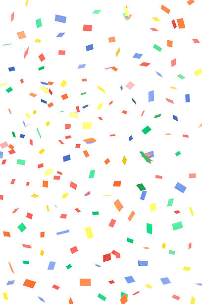 istock Paper Confetti Rectangles and Squares Falling, Isolated on White 184288987